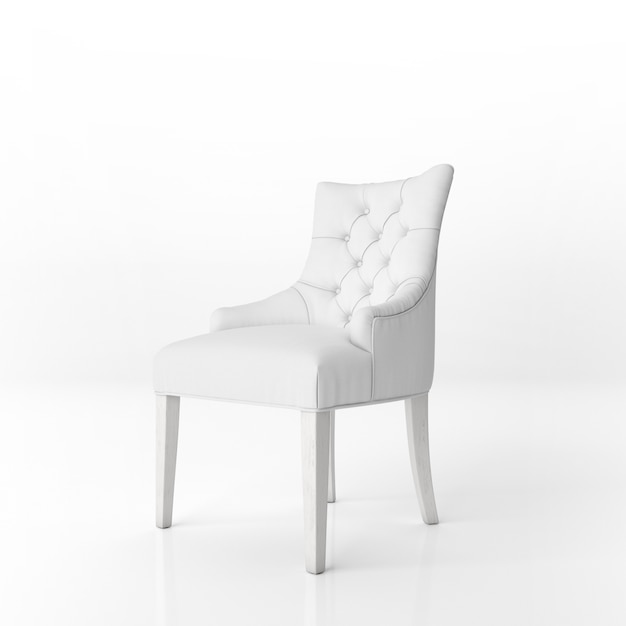 White padded armchair mockup