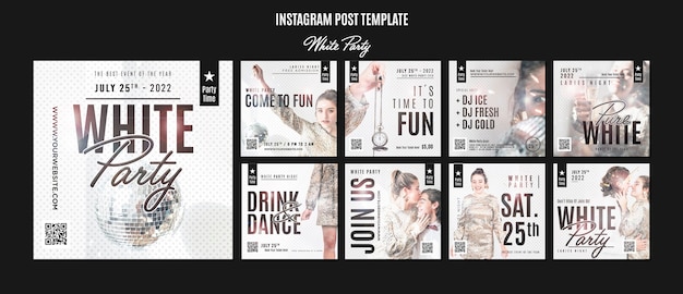 Free PSD white party instagram post template