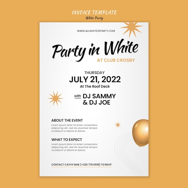 White party invitation template