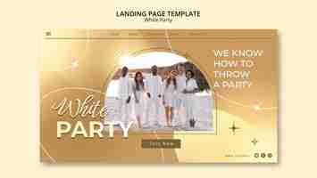 Free PSD white party landing page template