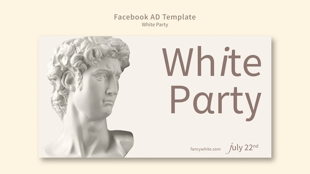 White party social media promo template