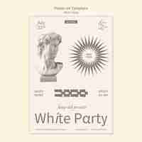 Free PSD white party vertical poster template