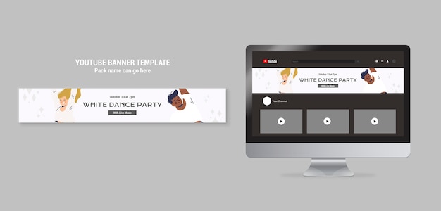 White party youtube banner template