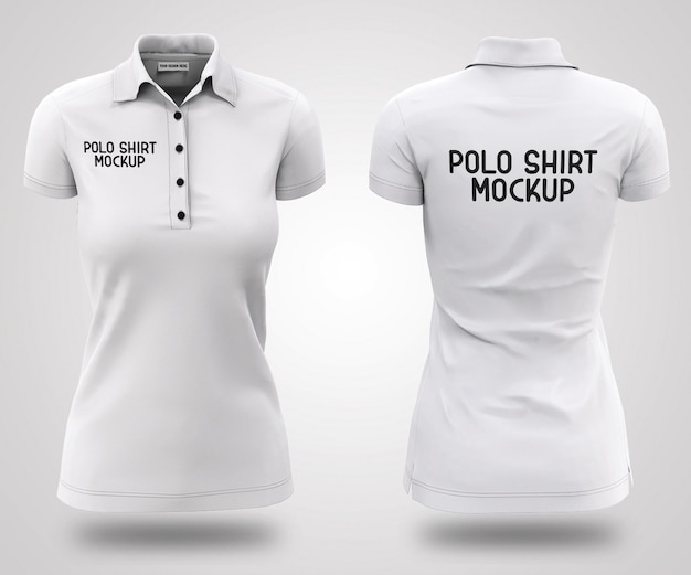 White polo shirt 3d realistic mockup Premium Psd