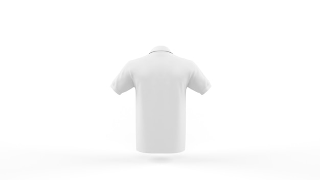 Free PSD white polo shirt mockup template isolated, back view