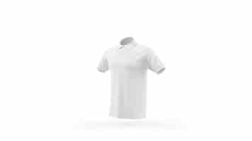 Free PSD white polo shirt mockup template isolated, front view