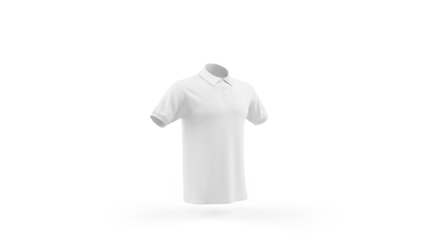 Free PSD white polo shirt mockup template isolated, front view