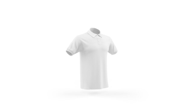 White polo shirt mockup template isolated, front view