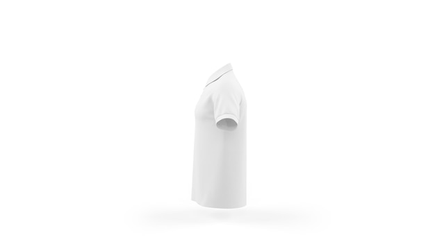 White polo shirt mockup template isolated, side view