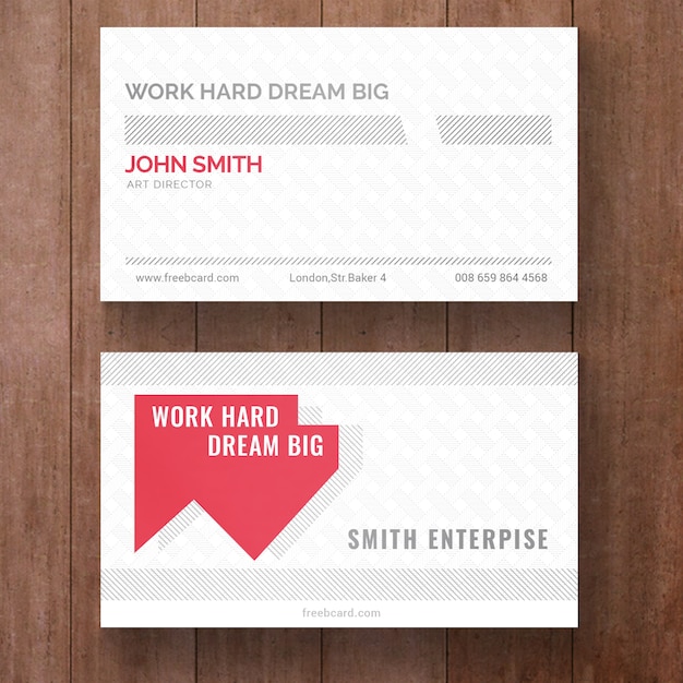 White and red corporate card