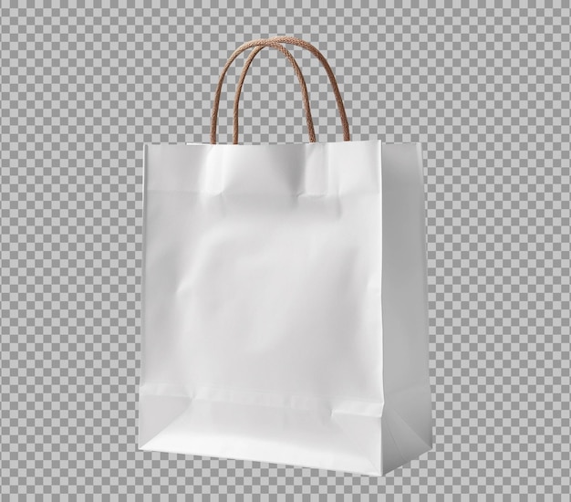 white shopping paper bag isolated on background