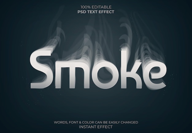 Free PSD white smoke editable text effect