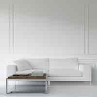 Free PSD white sofa and table
