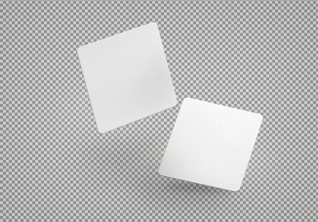 White square shape business card