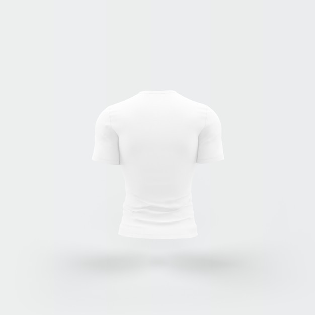 белая футболка, плавающая на белом