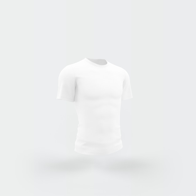 white t-shirt floating on white