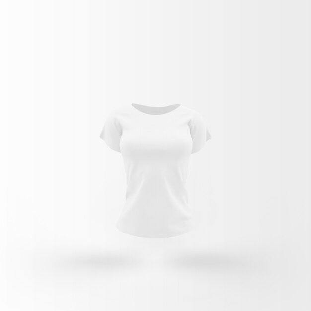 white t-shirt floating on white