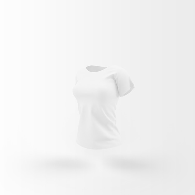 Free PSD white t-shirt floating on white