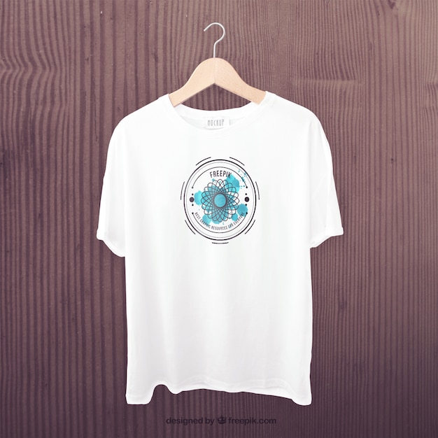 Free PSD white t-shirt front mockup