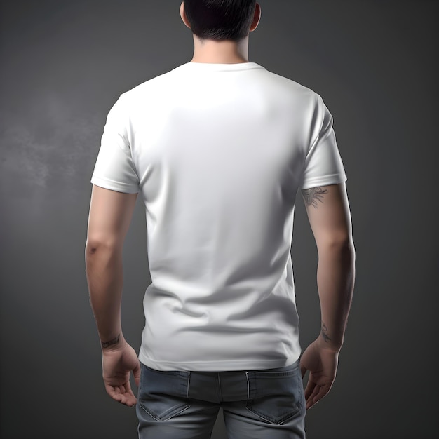 White t shirt mockup front view isolated on grey background free PSD download