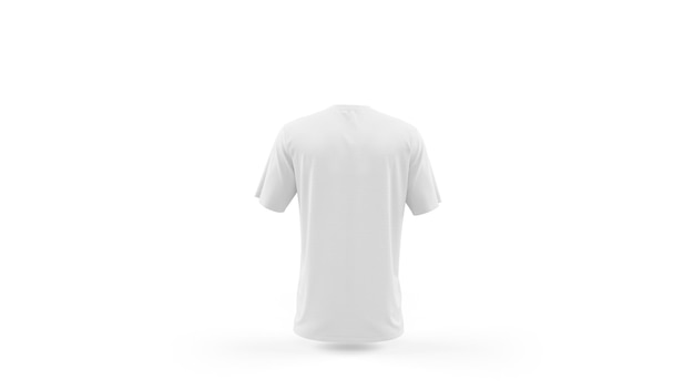 White t-shirt mockup template isolated, back view