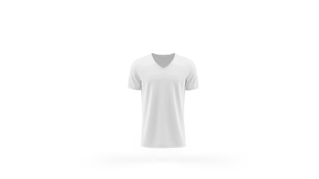 White t-shirt mockup template isolated, front view