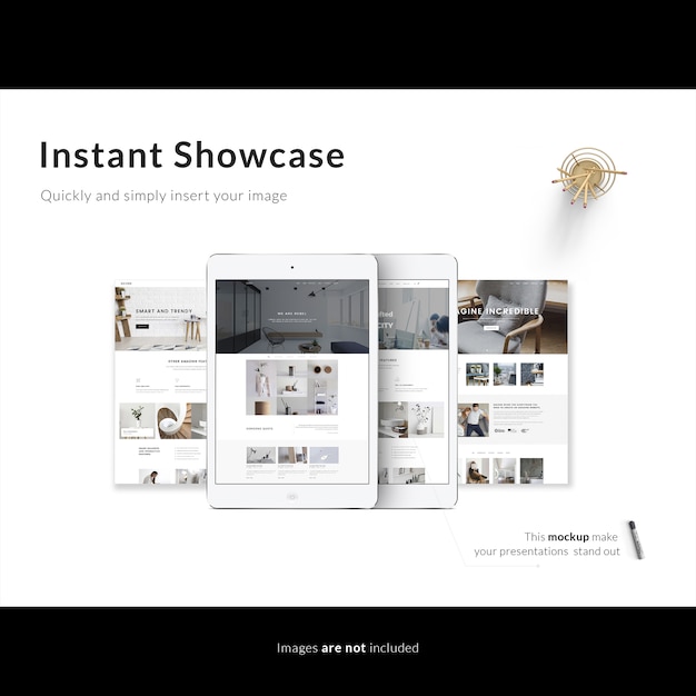 Download Free White Tablets Mock Up PSD Template