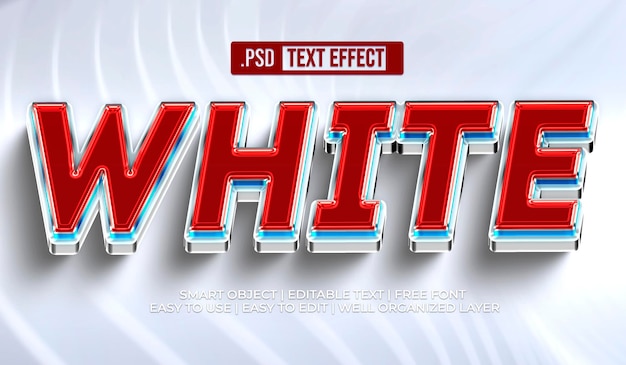 White Text Style Effect: Free PSD Templates