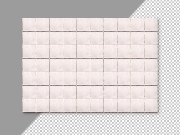 White tiles composition on transparent background