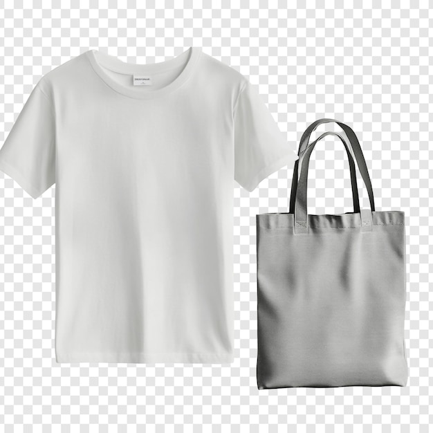 White TShirt and Grey Tote Bag Mockup Perfect for Branding and Design