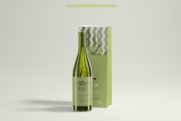 Download Free PSD | Wine bottle mockup with bag