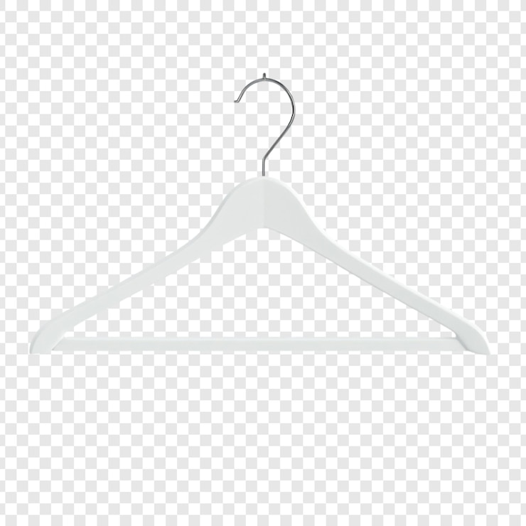 Free PSD white wooden clothes hanger with metal hook