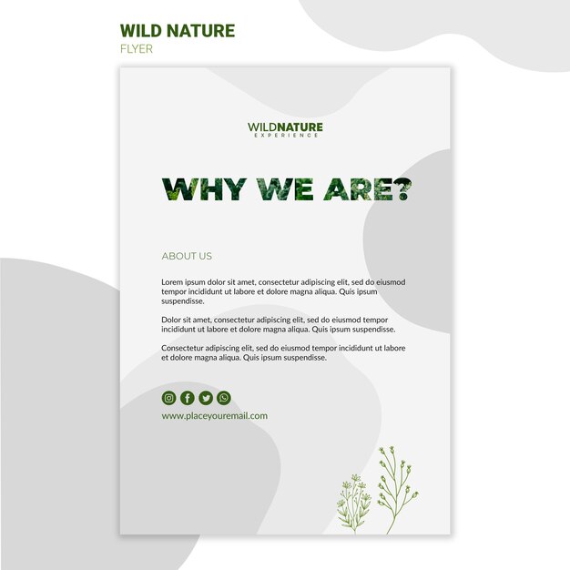 Free PSD why we are nature flyer template