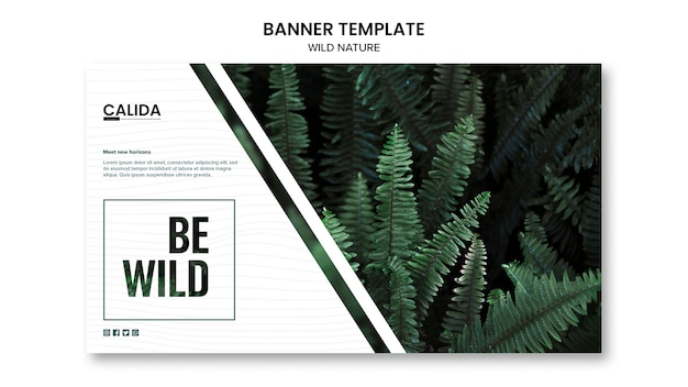 Wild nature banner template with photo