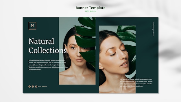 Wild nature concept banner template mock-up