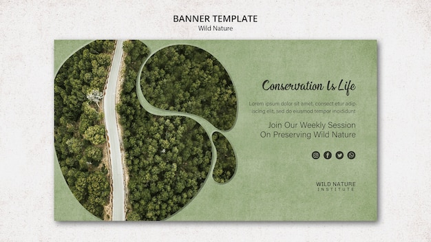 Free PSD wild nature concept for banner