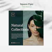 Free PSD wild nature concept square flyer mock-up