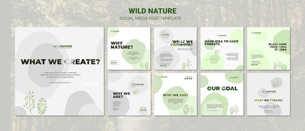 Free PSD wild nature social media post template