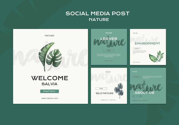 Free PSD wild nature social media post