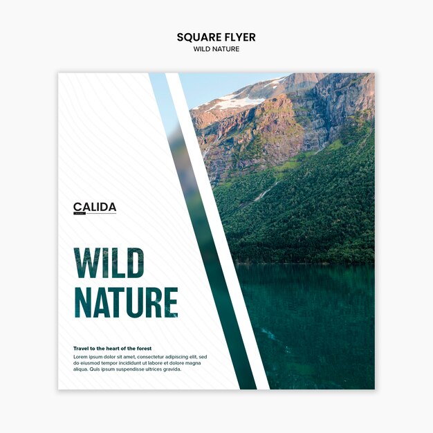 wild nature square flyer template