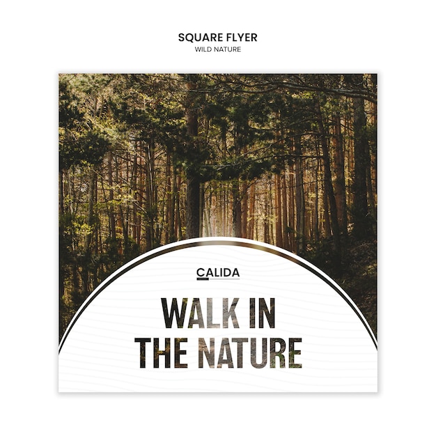 Free PSD wild nature square flyer