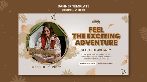 Free PSD wildlife adventure banner template