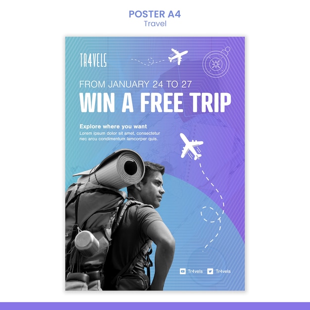 Win a free trip poster template