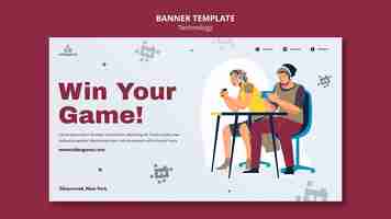 Free PSD win the game banner template