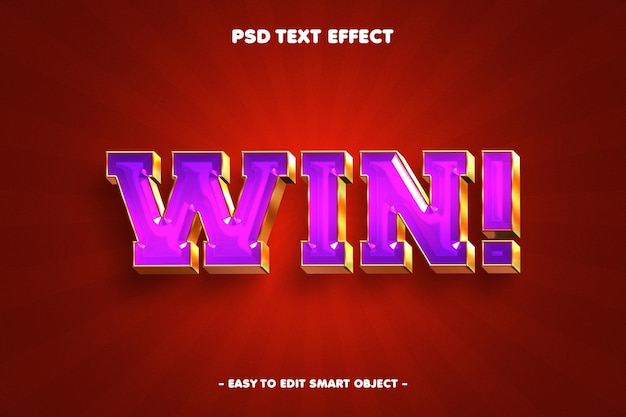 Free PSD win text effect