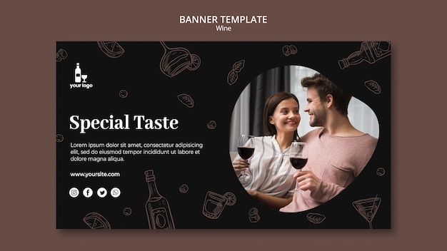 Free PSD wine banner design template