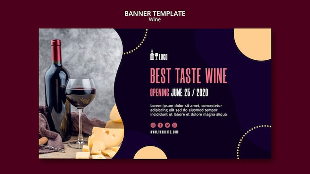 Free PSD wine banner template concept