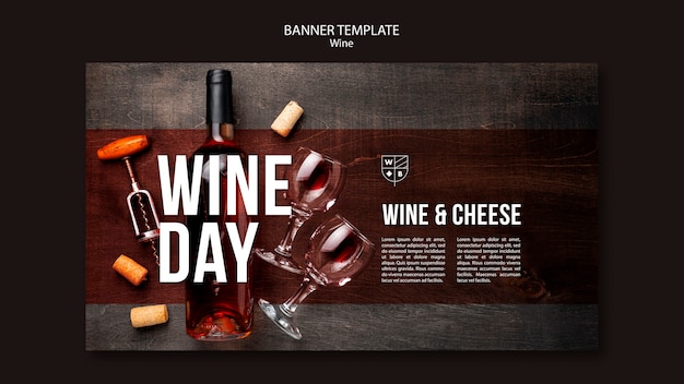 Wine banner template concept