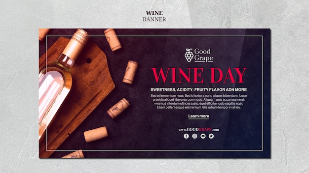 Free PSD wine banner template concept