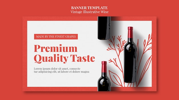 Stylish Wine Banner Template Design for Beverage and Winery